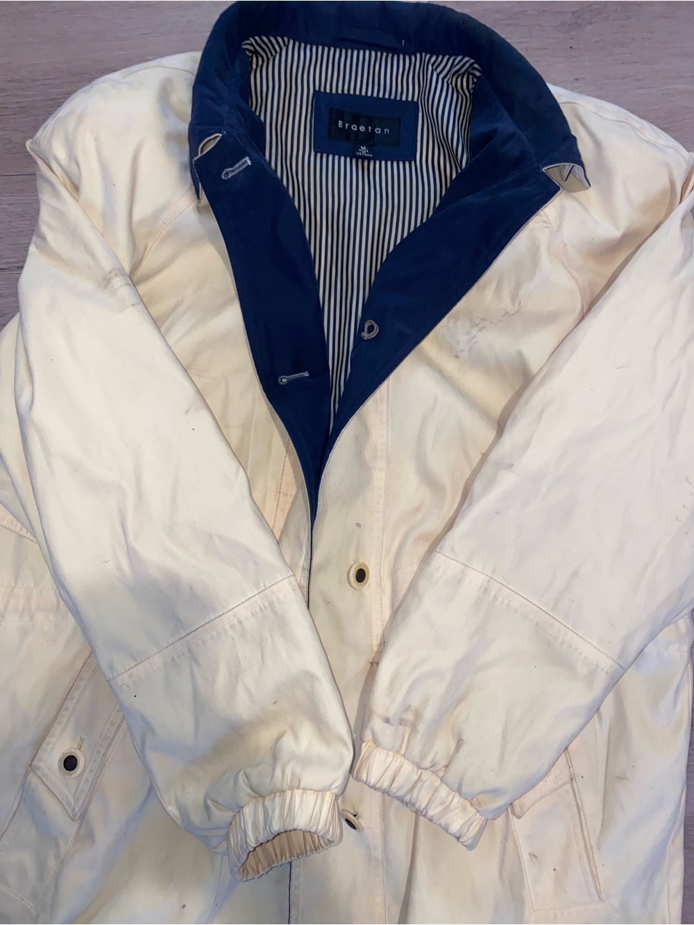 Braetan Yellow and Navy Two-Tone Trench Coat